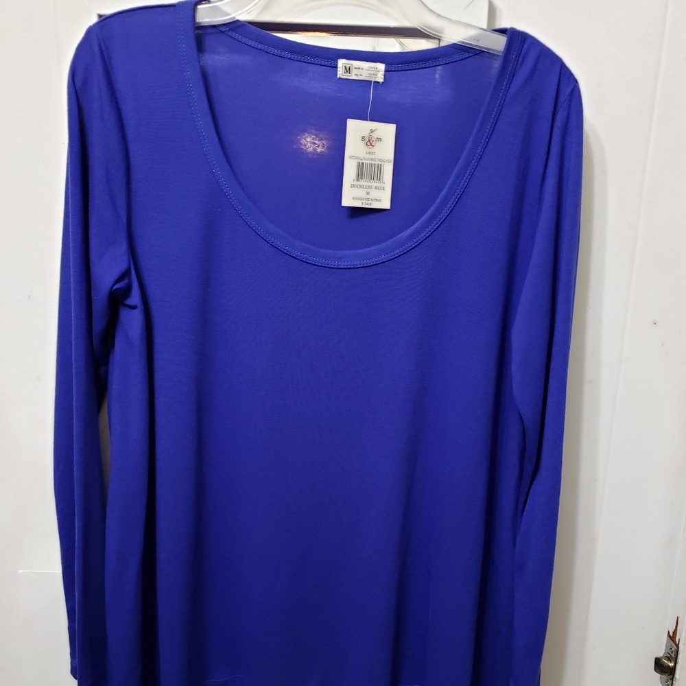 Victoria Duchless Blue Asymmetrical Hem Tunic